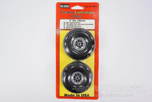 Load image into Gallery viewer, Du-Bro 76.2mm (3&quot;) x 25mm Treaded Lightweight PU Rubber Wheels for 4mm Axle (2 Pack) DUB300TL
