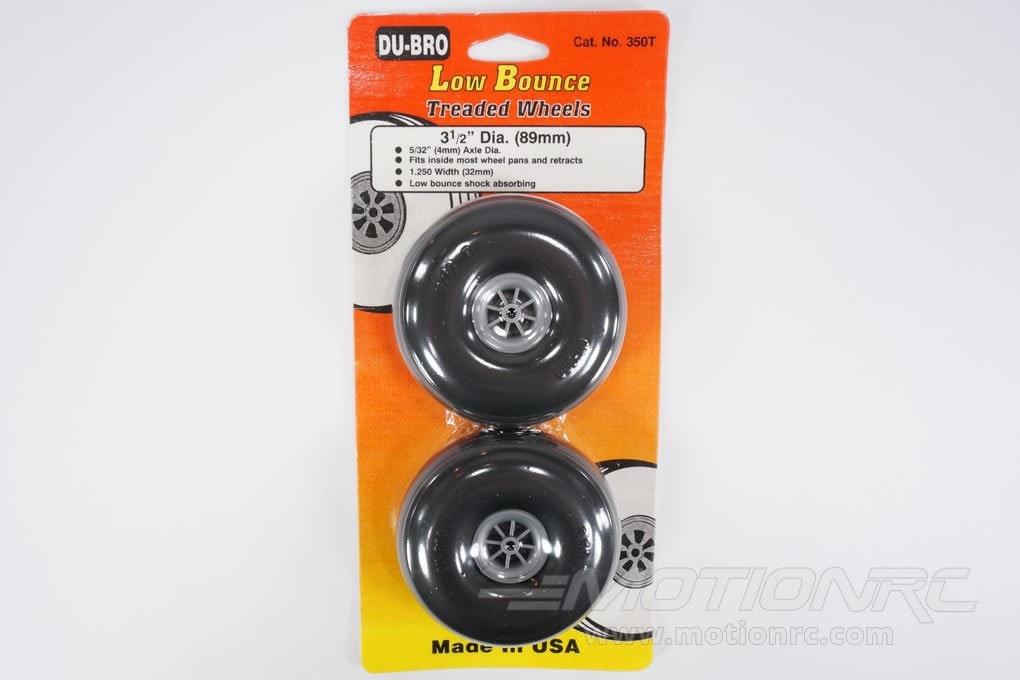 Du-Bro 88.9mm (3.5") Low Bounce Treaded PVC Wheels for 4mm Axle (2 Pack) DUB350T