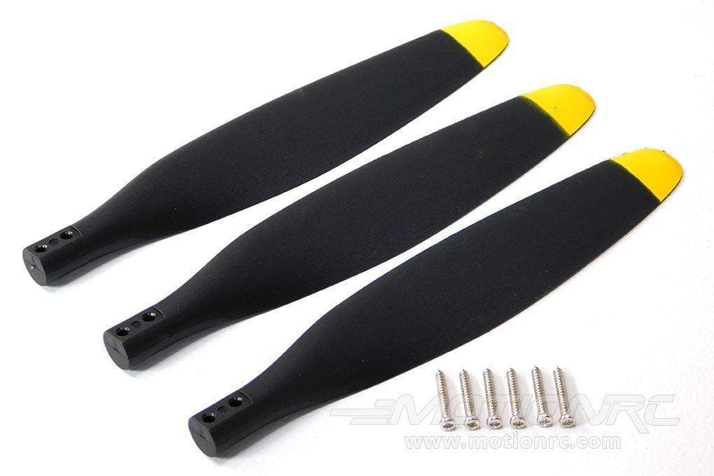 FlightLine 12x7 3-Blade Propeller - Yellow Tip P412072