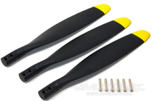 Load image into Gallery viewer, FlightLine 12x7 Reverse 3-Blade Propeller - Yellow Tip P412072R
