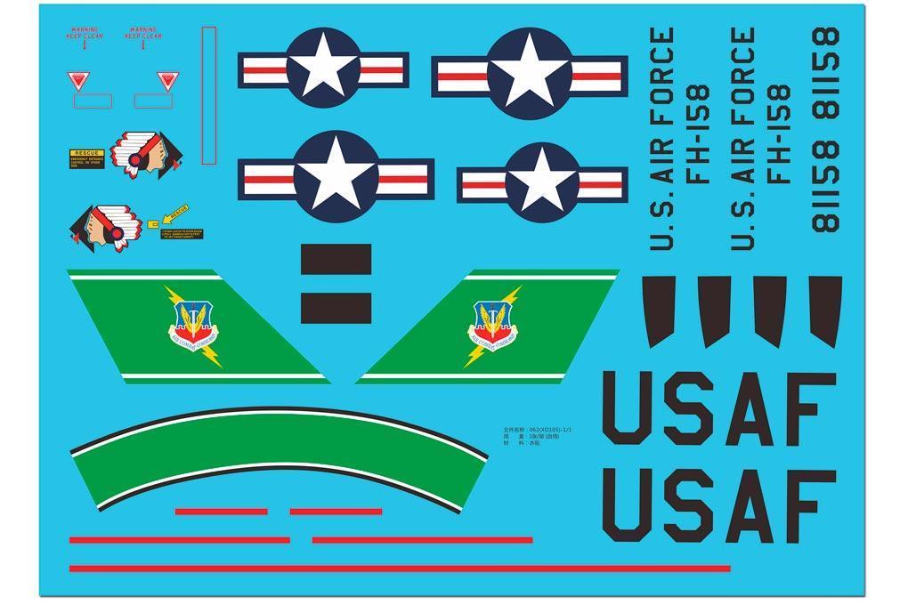 Freewing 64mm EDF F-105 Thunderchief Decal Sheet FJ1091107