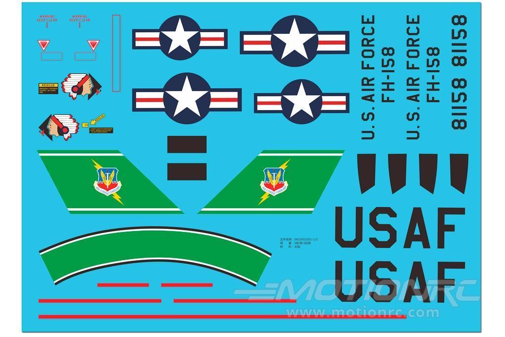 Freewing 64mm EDF F-105 Thunderchief Decal Sheet FJ1091107