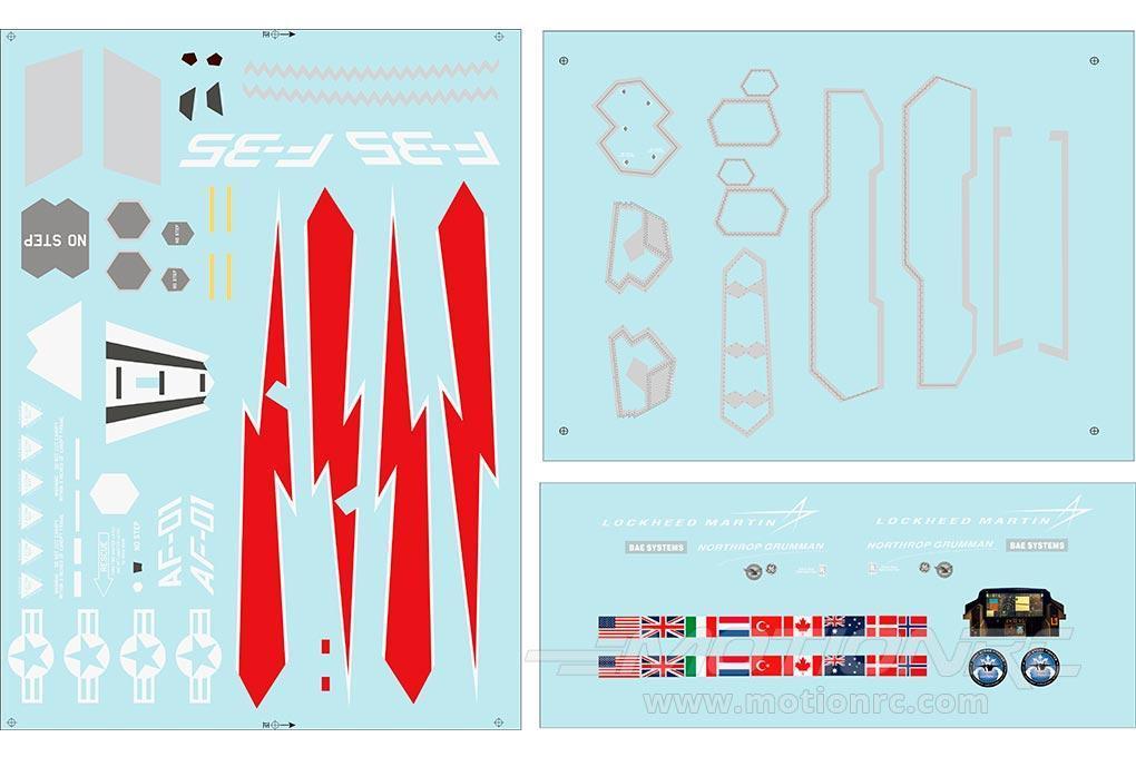 Freewing 70mm EDF F-35 Lightning II V3 Decal Sheet FJ2161107