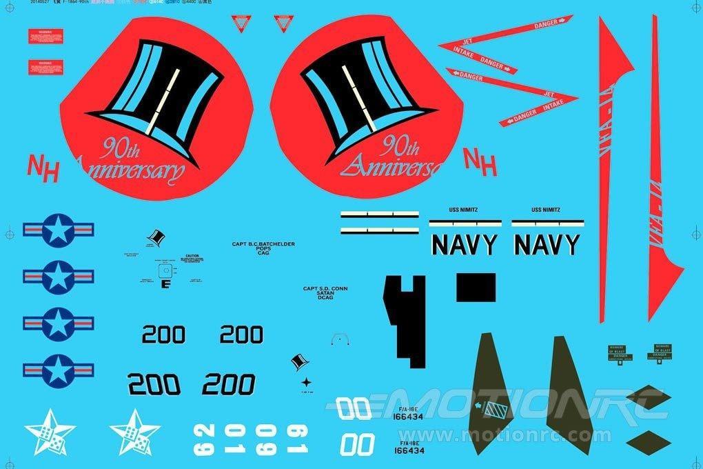 Freewing F/A-18 64MM "Tophatters" Decal Sheet FJ1072107