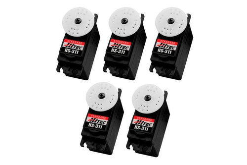 Hitec HS-311 Plastic Gear Standard Servo Airplane Multi-Pack (5 Servos) HRC6005-006