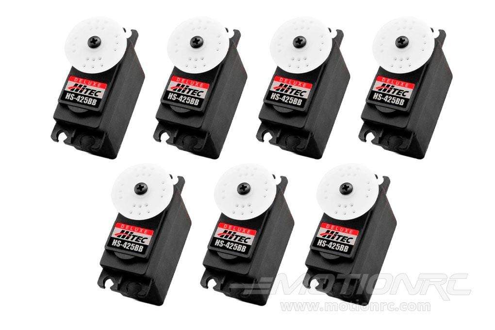 Hitec HS-425BB Deluxe Ball Bearing Plastic Gear Standard Servo Airplane Multi-Pack (7 Servos) HRC6005-007