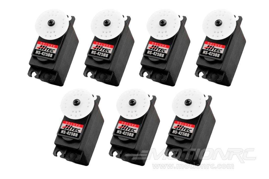 Hitec HS-425BB Deluxe Ball Bearing Plastic Gear Standard Servo Airplane Multi-Pack (7 Servos) HRC6005-007