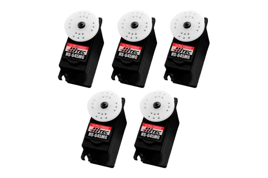 Hitec HS-645MG Ultra Torque Ball Bearing Metal Gear Servo Airplane Multi-Pack (5 Servos)