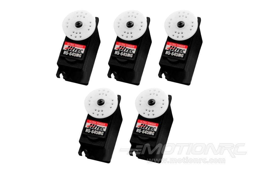 Hitec HS-645MG Ultra Torque Ball Bearing Metal Gear Servo Airplane Multi-Pack (5 Servos)