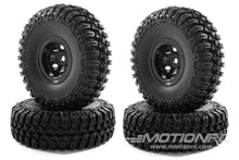 Load image into Gallery viewer, Hobby Plus 1/18 Scale 1.0&quot; Grabber M/T Tire and Black Wheel Set  (4) HBP240081
