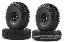 Load image into Gallery viewer, Hobby Plus 1/18 Scale 1.0&quot; T-Finder A/T Tire and Black Wheel Set (4) HBP240082

