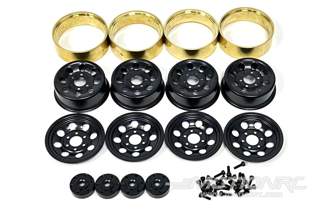 Hobby Plus 1/18 Scale 1.2 Steelie Black Bead Lock Wheel Set (4) HBP240298