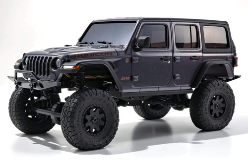 Kyosho Mini-Z 4x4 Jeep Wrangler Unlimited Rubicon Granite Crystal Metallic 1/18 Scale 4WD Truck - RTR KYO32521GM-B