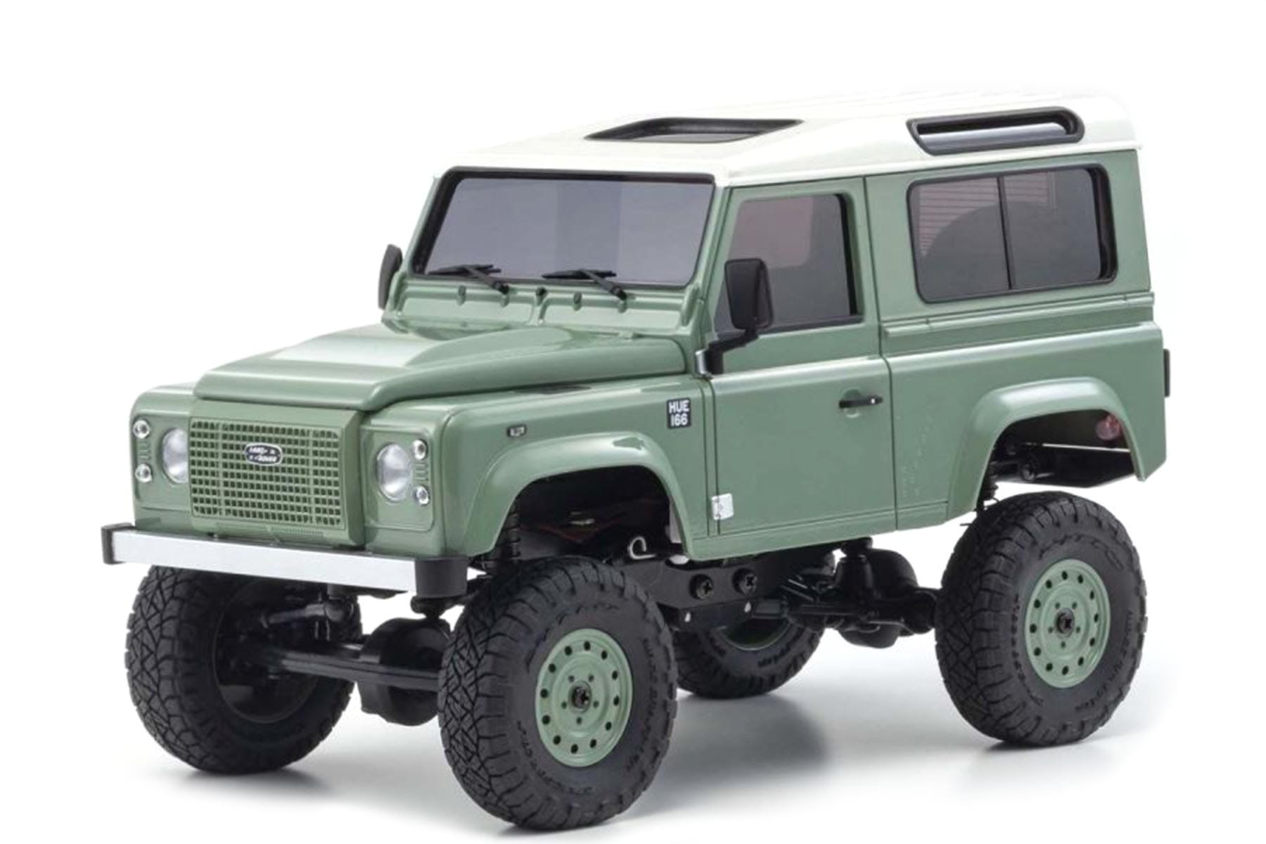 Kyosho Mini-Z Green/White Land Rover Defender 90 MX-01 1/27 Scale AWD Truck - RTR KYO32527GR