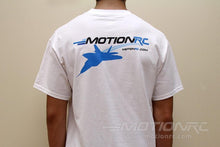 Load image into Gallery viewer, Motion RC Logo T-Shirt with F22 Raptor Graphic - White MRCTSHIRTWHTM
