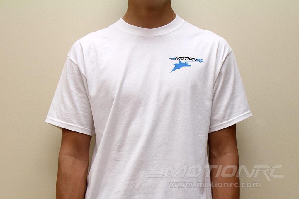 Motion RC Logo T-Shirt with F22 Raptor Graphic - White