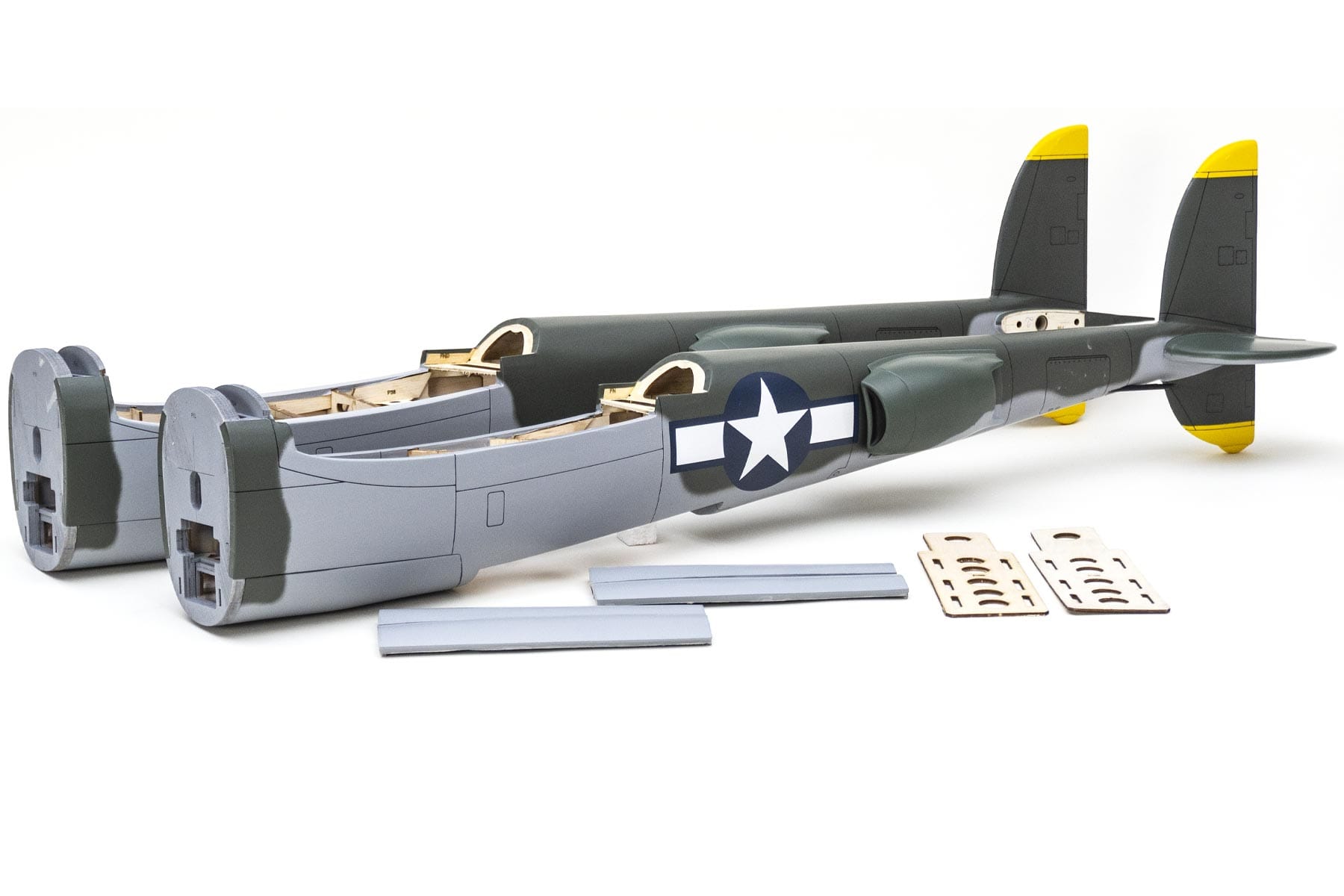 Nexa 2108mm P-38 Lightning Olive Drab Fuselage - Left and Right NXA1013-103