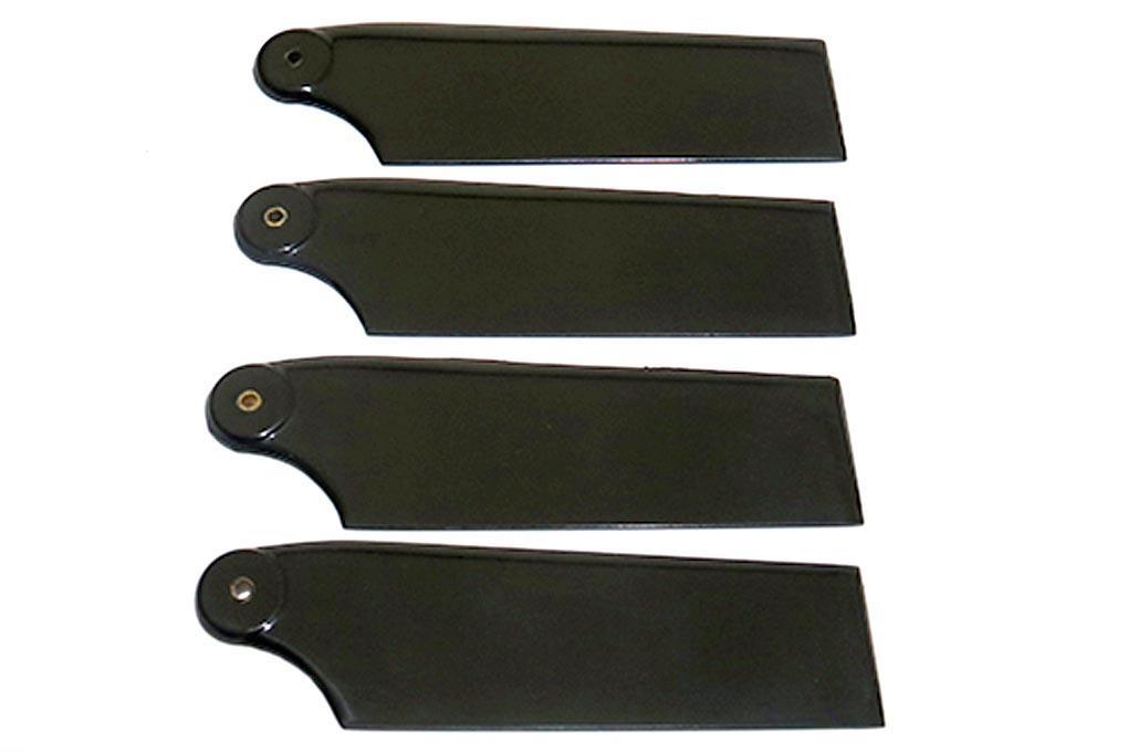 Roban 700/800 AH-64/UH-60/UH-60J  Size 4B Tail Blade Set, Black RBN-70-058-4BT