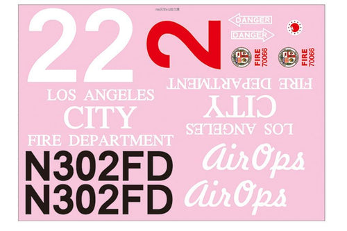 Roban 800 Size B412 LA Fire & Rescue Decal Set RBN-70-118-B412-WBR