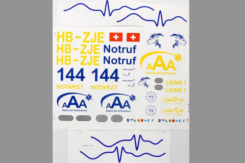 Roban 800 Size EC-135 Lions 1 Decal Set RBN-70-118-EC135-L1