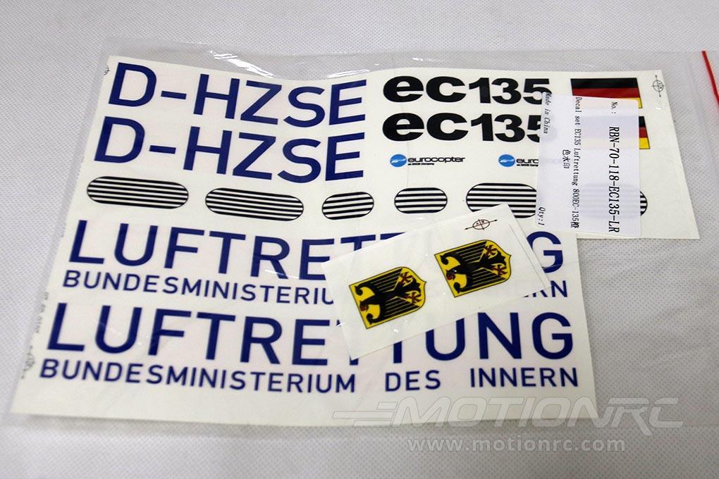 Roban 800 Size EC-135 Luftrettung Decal Set RBN-70-118-EC135-LR