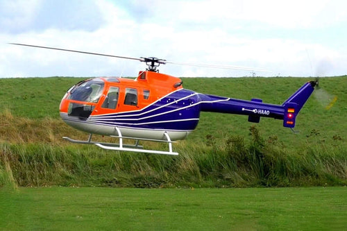 Roban BO-105 Orange and Blue 800 Size Scale Helicopter - ARF RCH-BO105RWB8