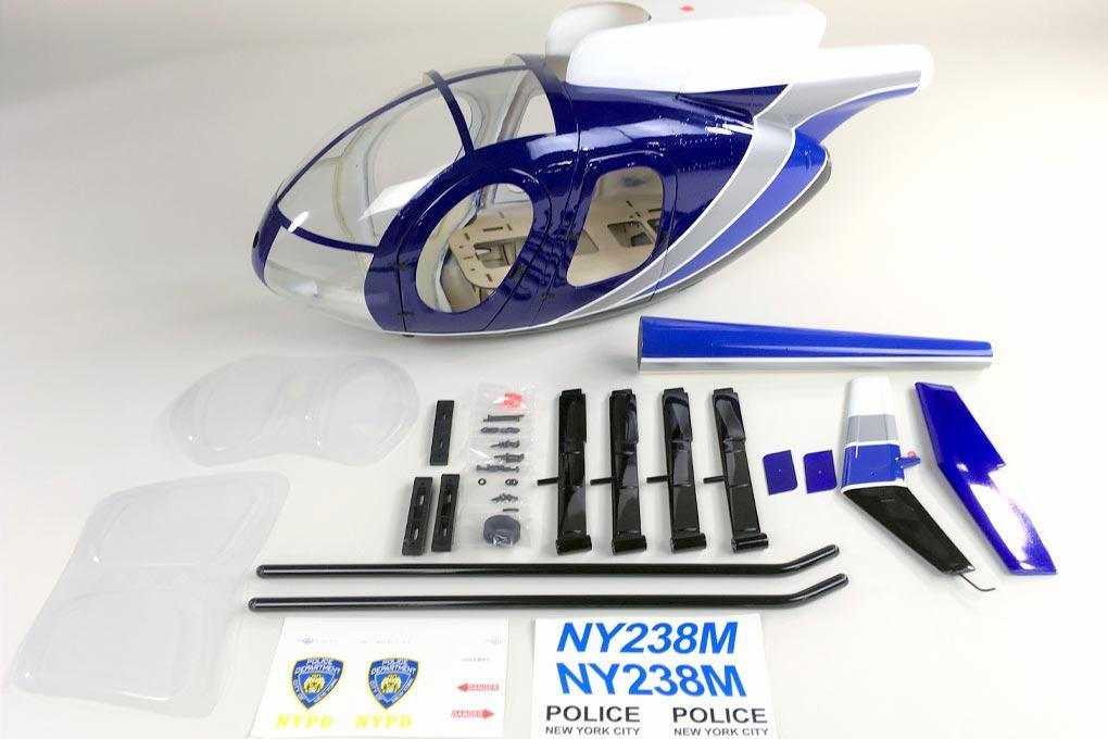 Roban MD-500E Police Blue 600 Size Helicopter Scale Conversion - KIT RBN-KF-H500EPB6