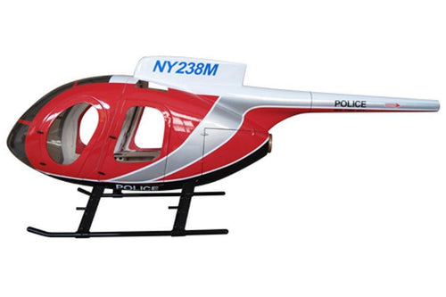 Roban MD-500E Police Red/White 600 Size Helicopter Scale Conversion - KIT Helicopter