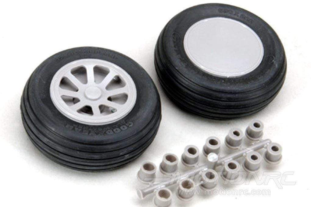 Robart 63.5mm (2.5") x 22.2mm Treaded PU Rubber Wheels for Multiple Axle Sizes (2 Pack) ROB112