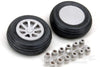 Robart 82.5mm (3.25") x 25.4mm Treaded PU Rubber Wheels for Multiple Axle Sizes (2 Pack) ROB115