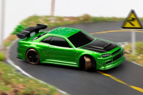 Turbo Racing Drift Car Green 1/76 Scale 2WD with Gyro - RTR TBRC64G