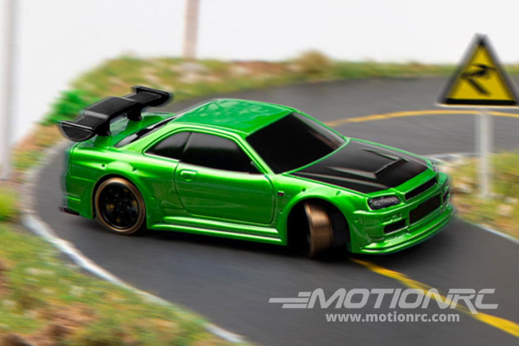 Turbo Racing Drift Car Green 1/76 Scale 2WD with Gyro - RTR TBRC64G