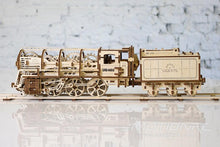 Load image into Gallery viewer, UGears Locomotive with Tender Mechanical 3D Wooden Model Kit UTG0011
