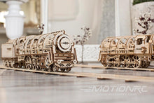 Load image into Gallery viewer, UGears Locomotive with Tender Mechanical 3D Wooden Model Kit UTG0011

